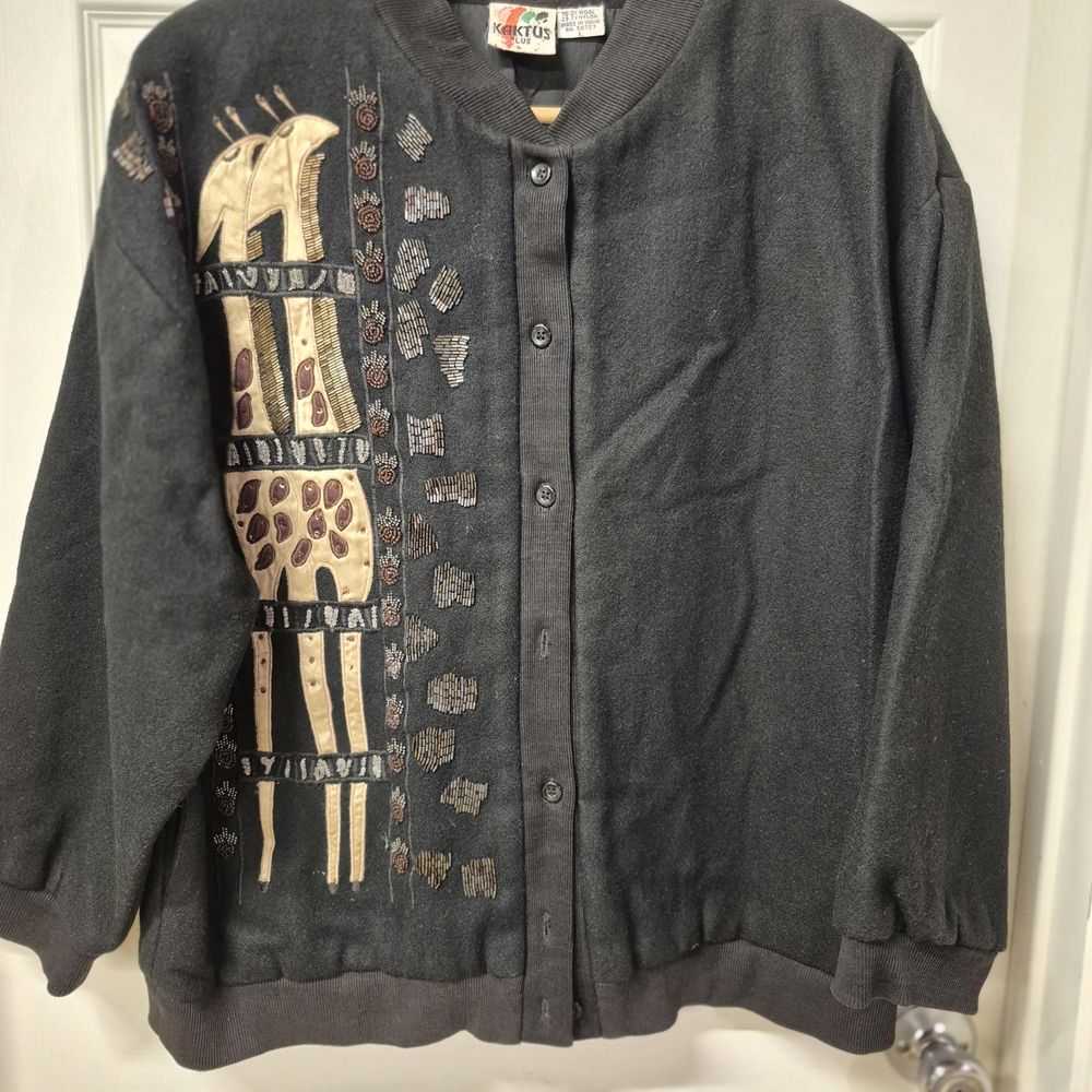 Kaktus Black Wool Blend Jacket